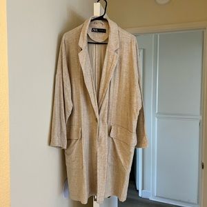 Zara linen blend cardigan jacket